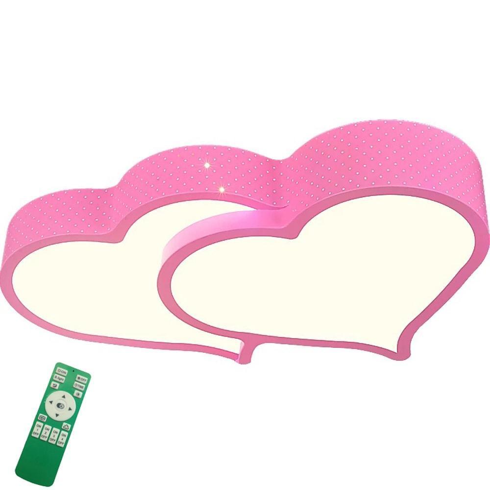 Heart-shaped painted pink metal flush mount lighting, Lighom