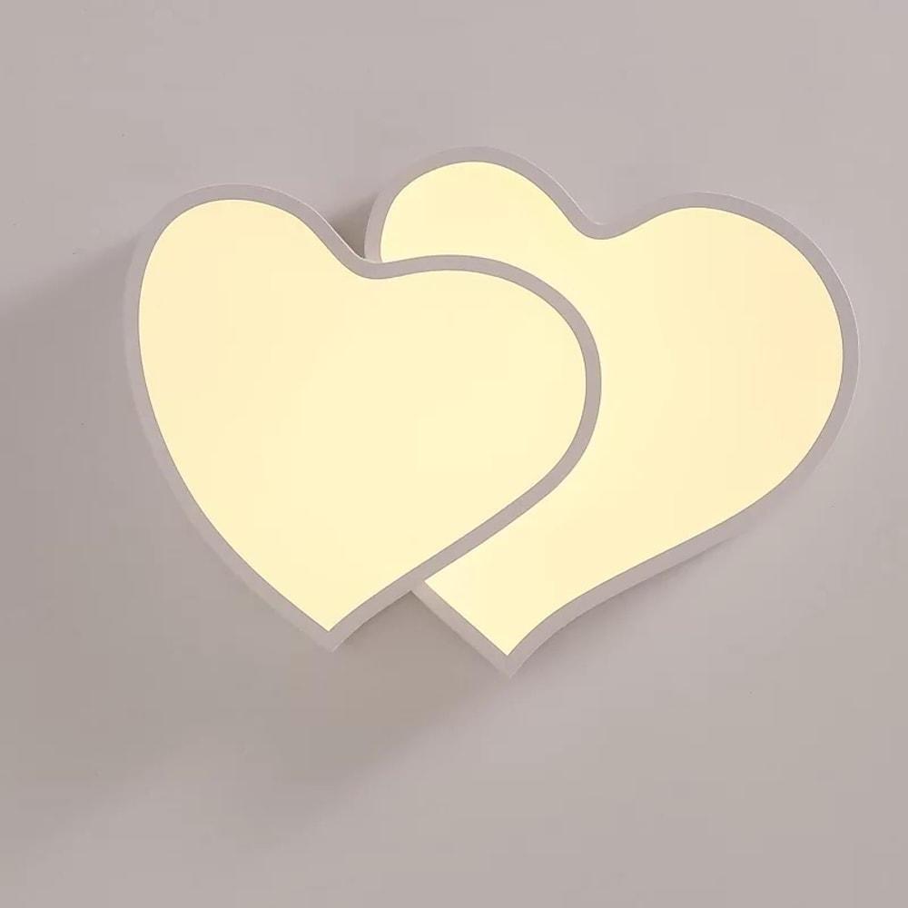Heart Shaped Painted Metal Flush Mount Ceiling Light With Dimmable Ambient LED Light-Lighom