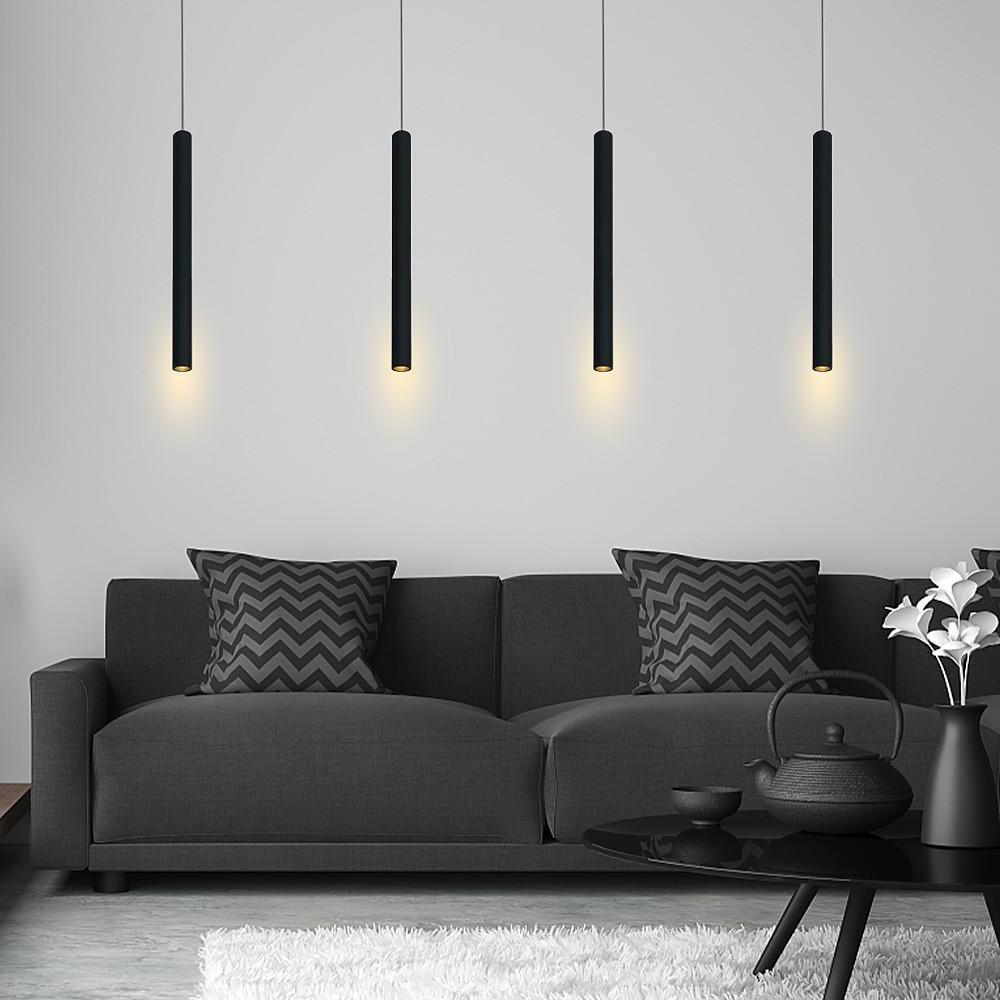Elongated Cylinder Contemporary Island Pendant