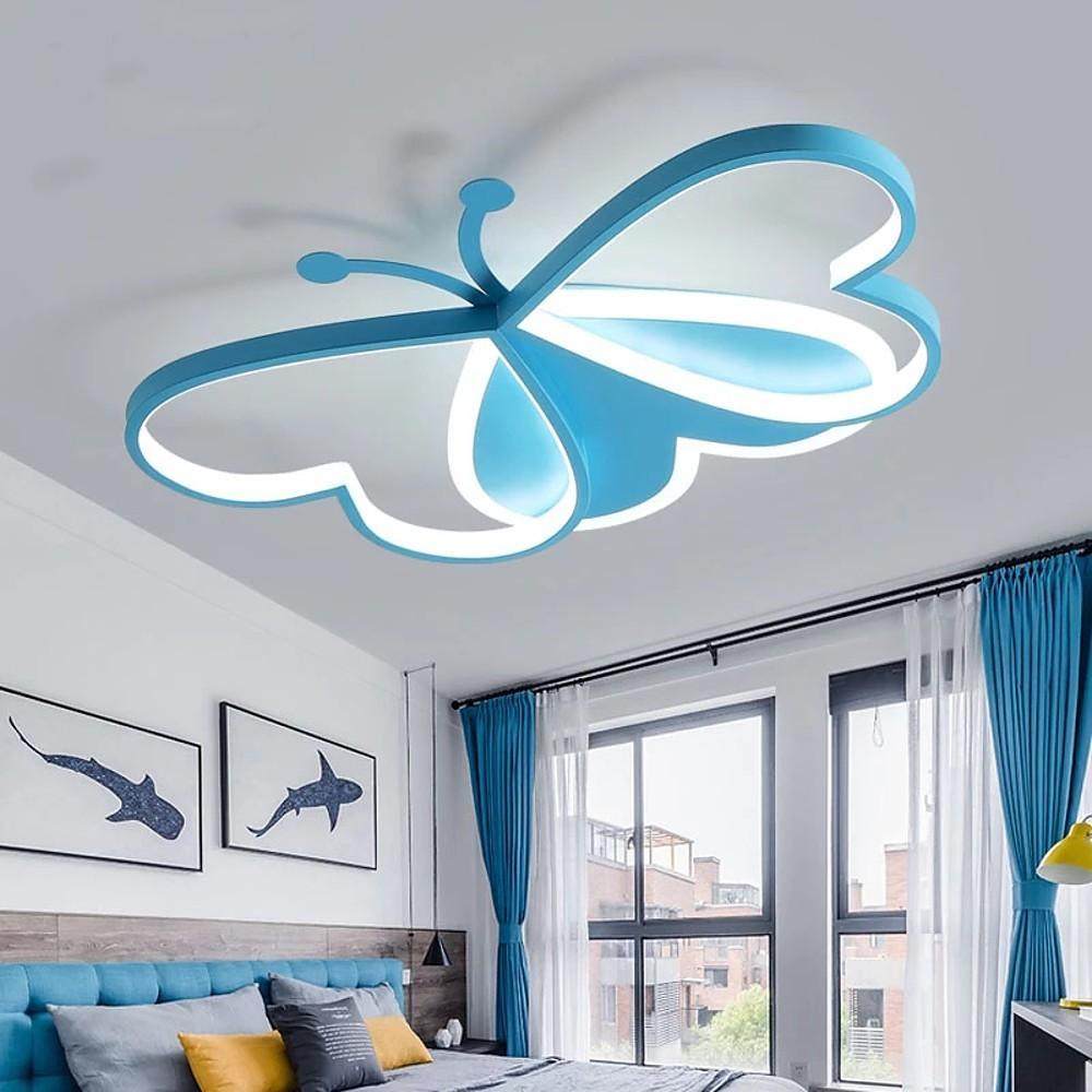 Lighom butterfly-shaped synthetic flush mount lighting for living room — Blue / Cool White (6000K)