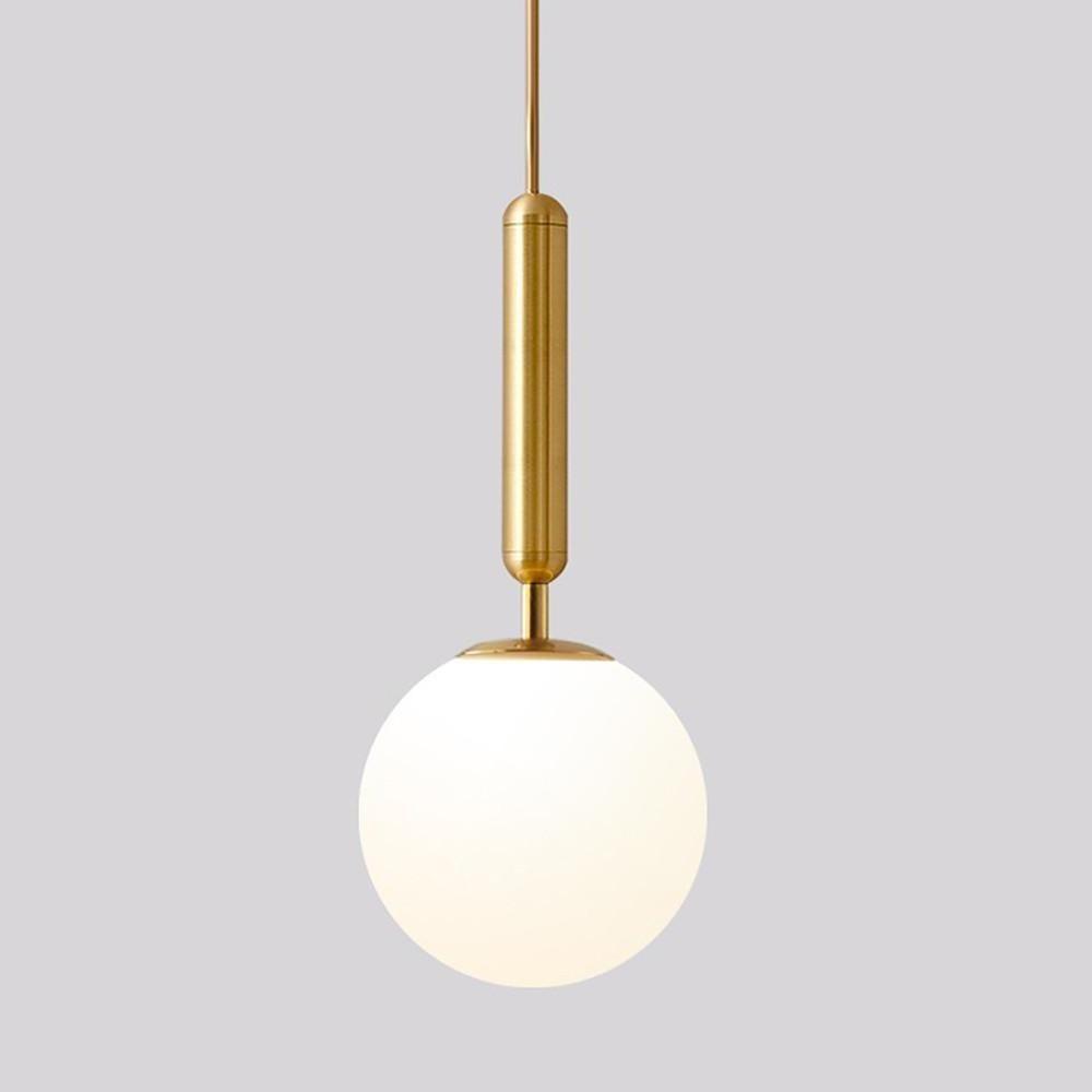 Nordic Glass Ball LED Island Hanging Pendant Light — Black