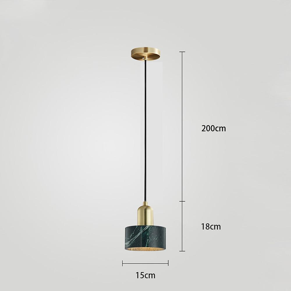 Cylindrical Electroplated Metal Resin LED Modern Pendant Lighting-Lighom