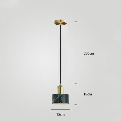 Cylindrical Electroplated Metal Resin LED Modern Pendant Lighting-Lighom
