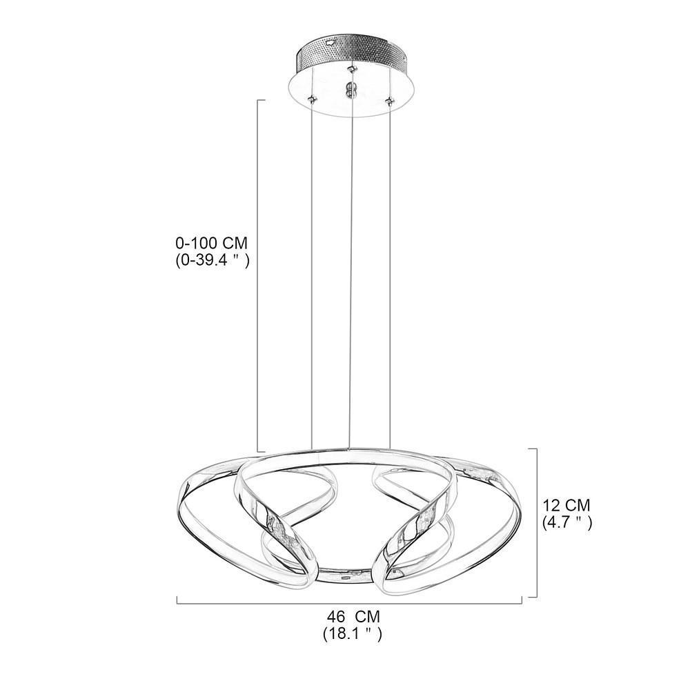 Artistic Curved Flower Shaped LED Modern Chandelier Hanging Lamp Pendant Light-Lighom