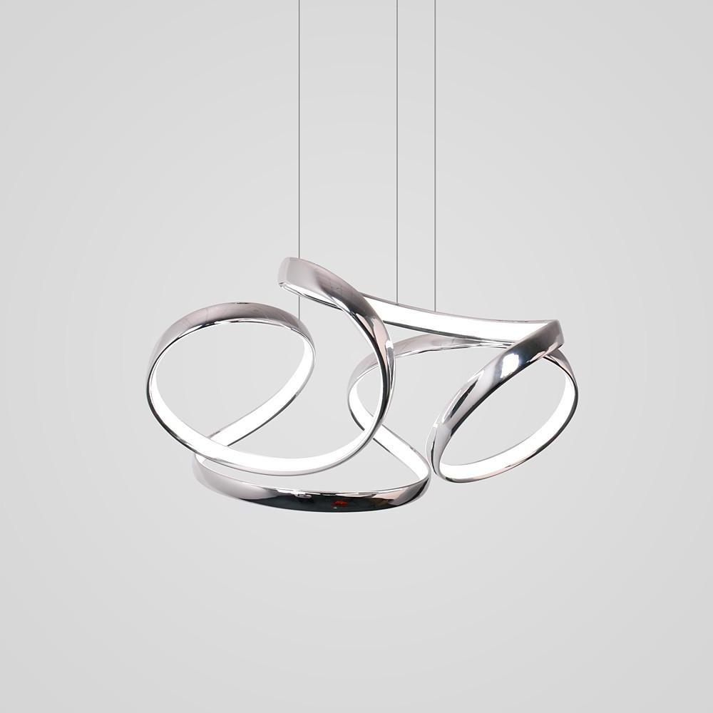 Artistic Curved Flower Shaped LED Modern Chandelier Hanging Lamp Pendant Light-Lighom