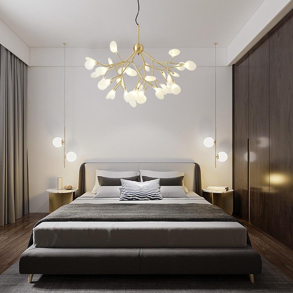Modern 45-light sputnik chandeliers in glass — Cool White (6000K)