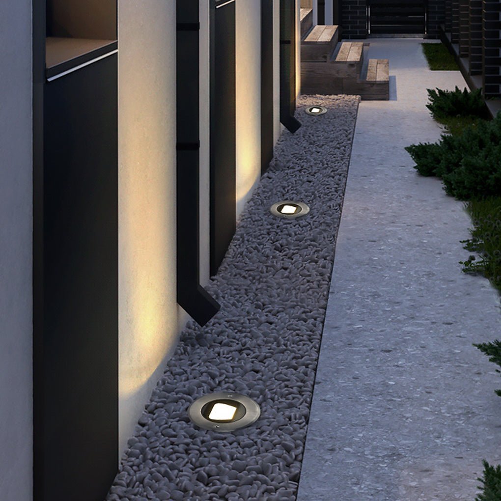 Ultra-thin Waterproof Recessed Step Lights LED Ground Lighting for Stairs, Decks (IP65, 110-240V, Warm White)-Lighom