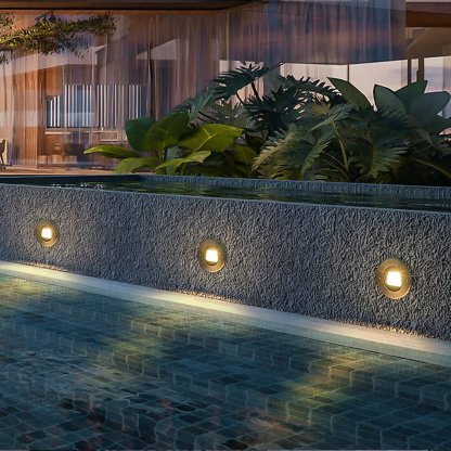 Ultra-thin Waterproof Recessed Step Lights LED Ground Lighting for Stairs, Decks (IP65, 110-240V, Warm White)-Lighom