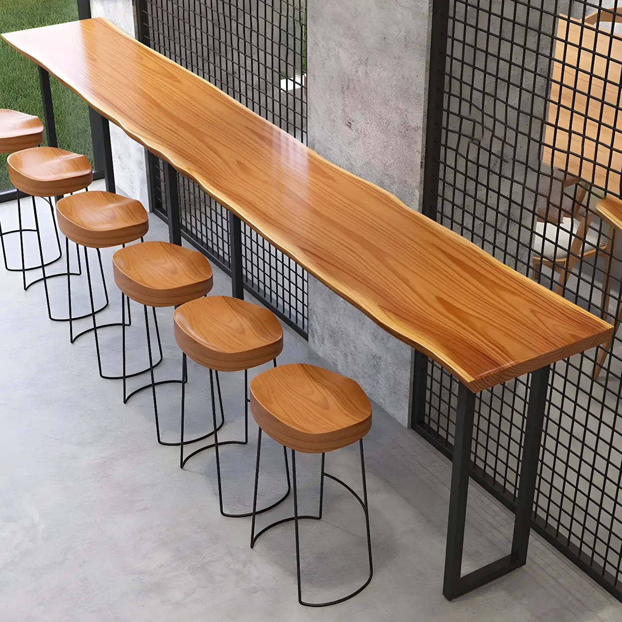 Unique Brown Rectangular Wood Dining Bar Table — Table Only