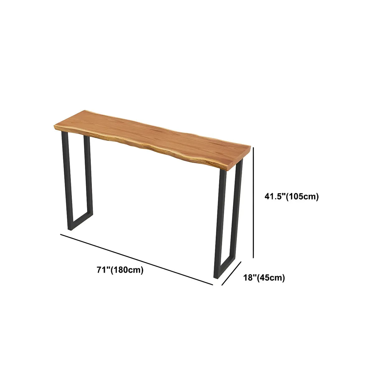 Unique Brown Rectangular Wood Dining Bar Table — Table Only