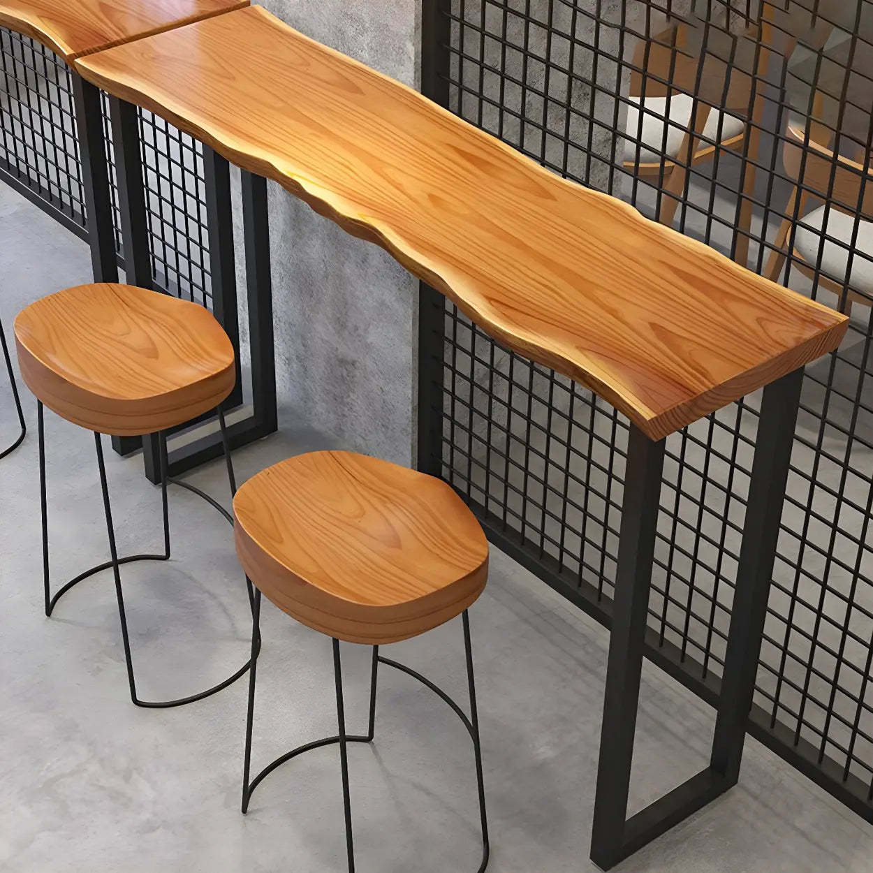 Unique Brown Rectangular Wood Dining Bar Table — Table Only