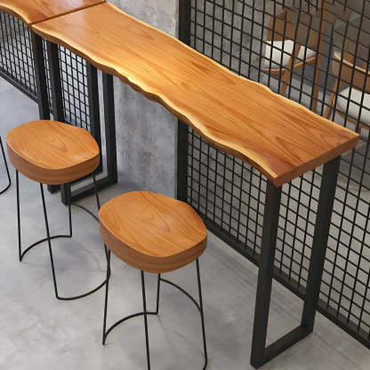 Unique Brown Rectangular Wood Dining Bar Table — Table Only