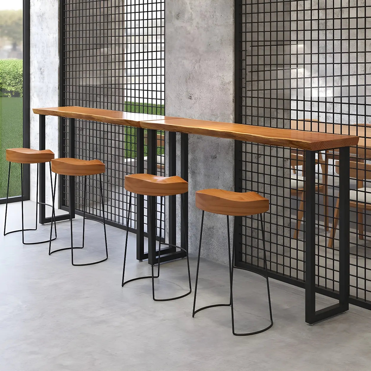 Unique Brown Rectangular Wood Dining Bar Table — Table Only