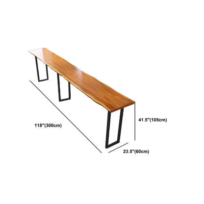 Unique Brown Rectangular Wood Dining Bar Table