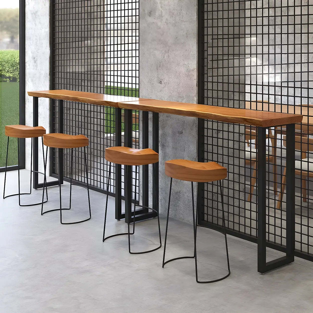Unique Brown Rectangular Wood Dining Bar Table — Table Only