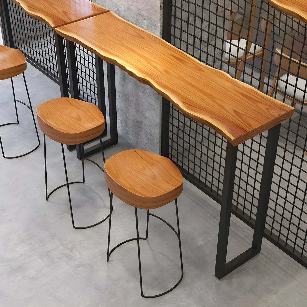 Unique Brown Rectangular Wood Dining Bar Table — Table Only