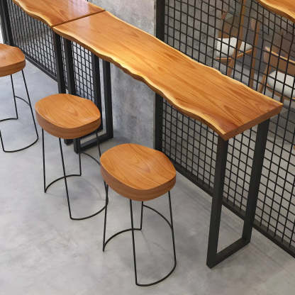 Unique Brown Rectangular Wood Dining Bar Table — Table Only