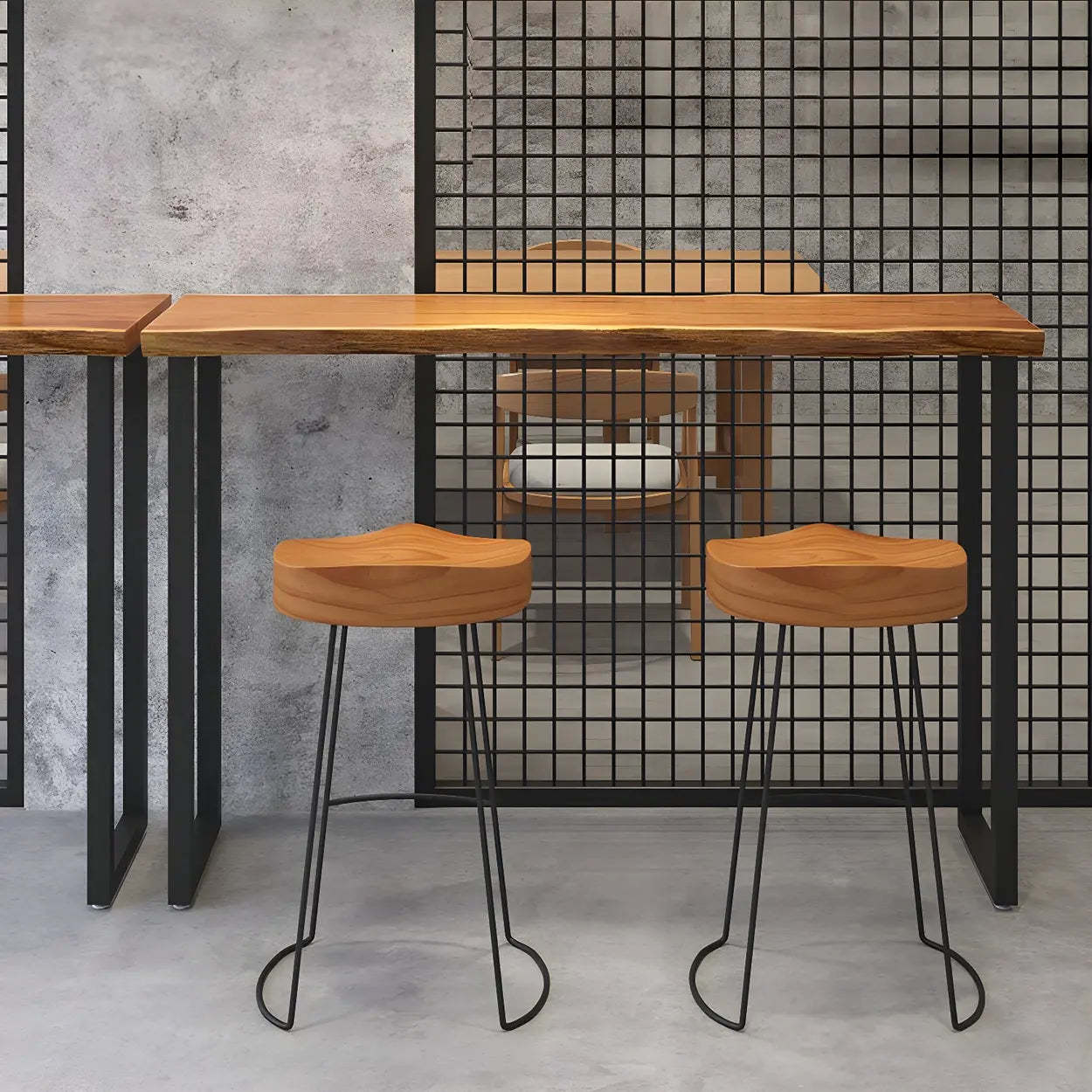 Unique Brown Rectangular Wood Dining Bar Table — Table Only
