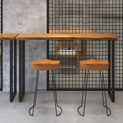 Unique Brown Rectangular Wood Dining Bar Table — Table Only