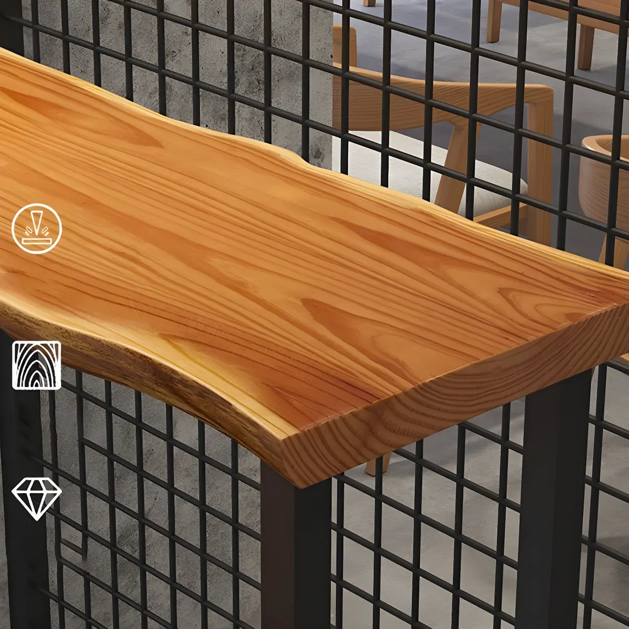 Unique Brown Rectangular Wood Dining Bar Table — Table Only