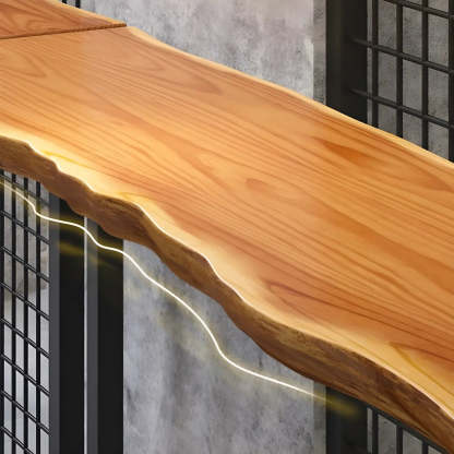 Unique Brown Rectangular Wood Dining Bar Table — Table Only