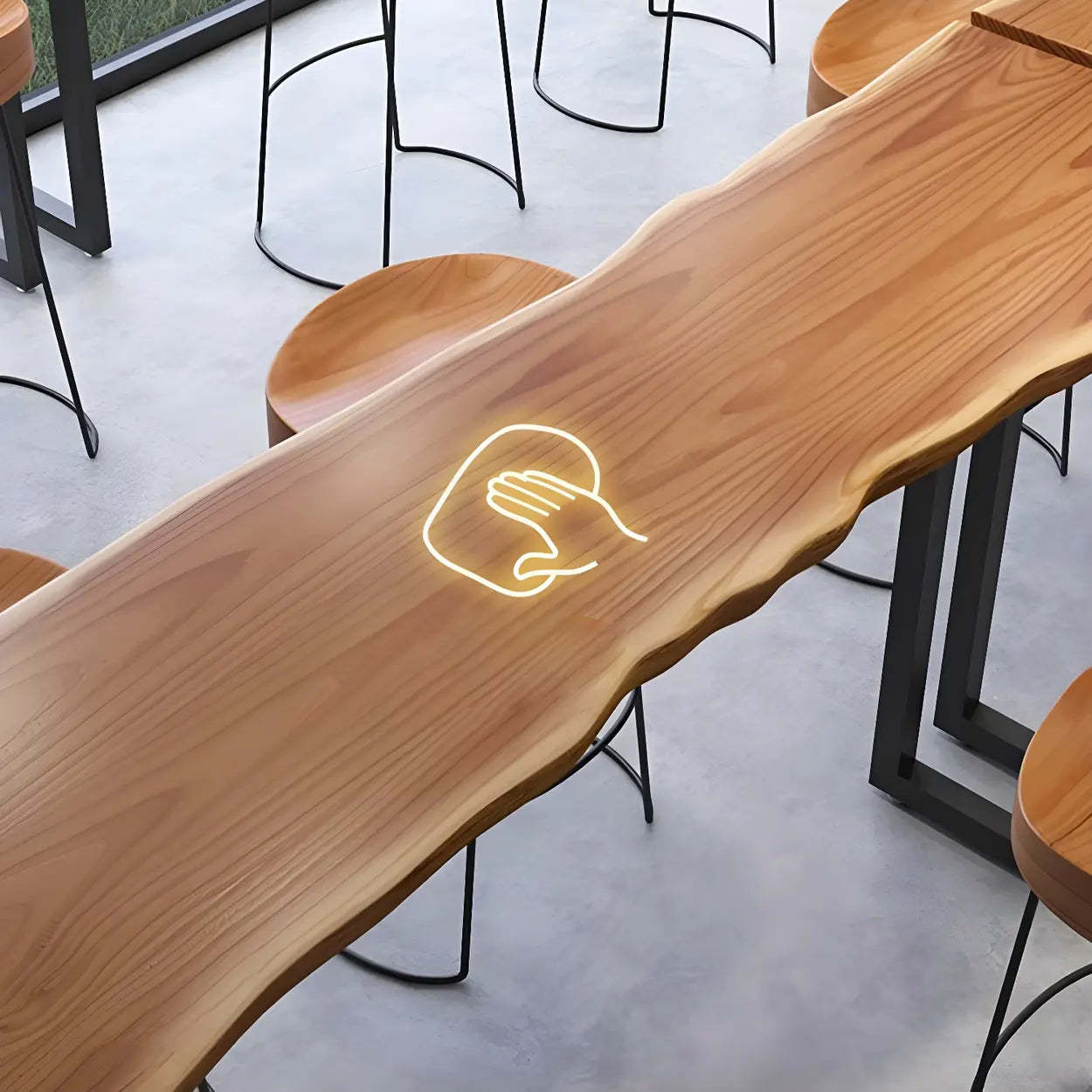 Unique Brown Rectangular Wood Dining Bar Table — Table Only