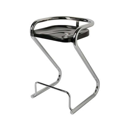 Curved Sled-Base Bucket Bar Stool with Footrest — Green / Silver