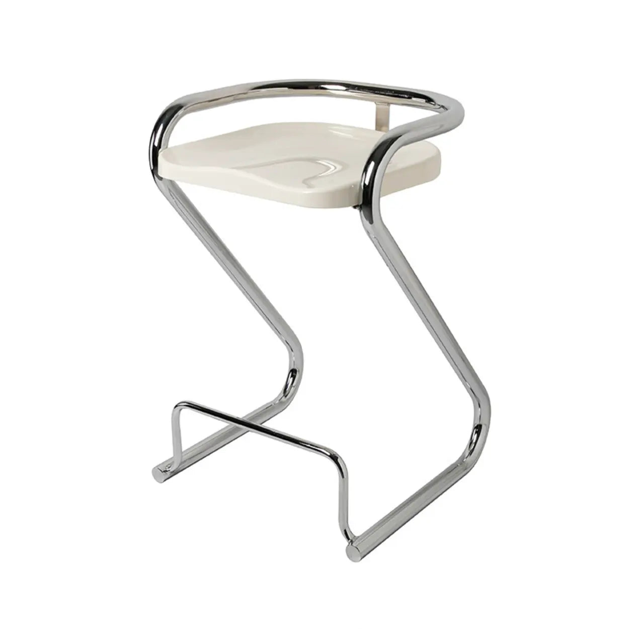 Curved Sled-Base Bucket Bar Stool with Footrest — Green / White