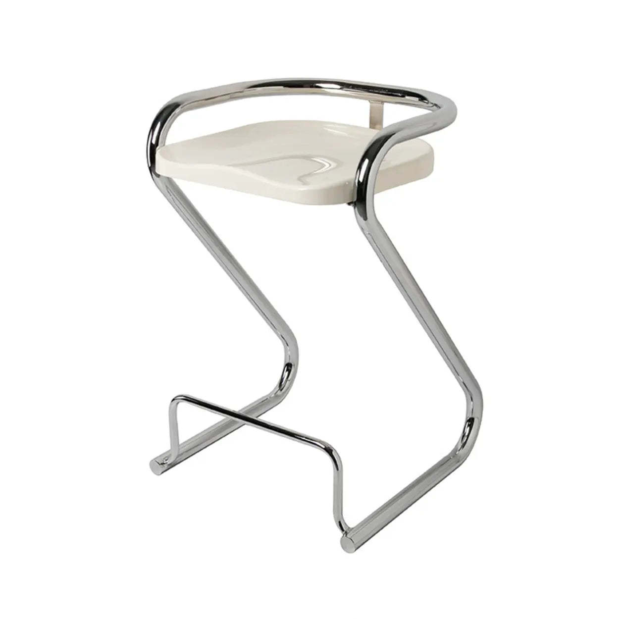 Curved Sled-Base Bucket Bar Stool with Footrest — Green / White