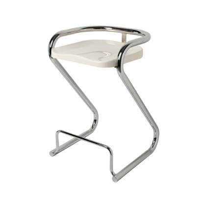 Curved Sled-Base Bucket Bar Stool with Footrest — Green / White