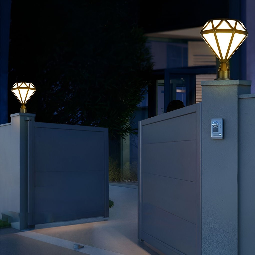 Unique Diamond-shaped LED Post Lights Outdoor Lights Waterproof Fence Post Lights-Lighom