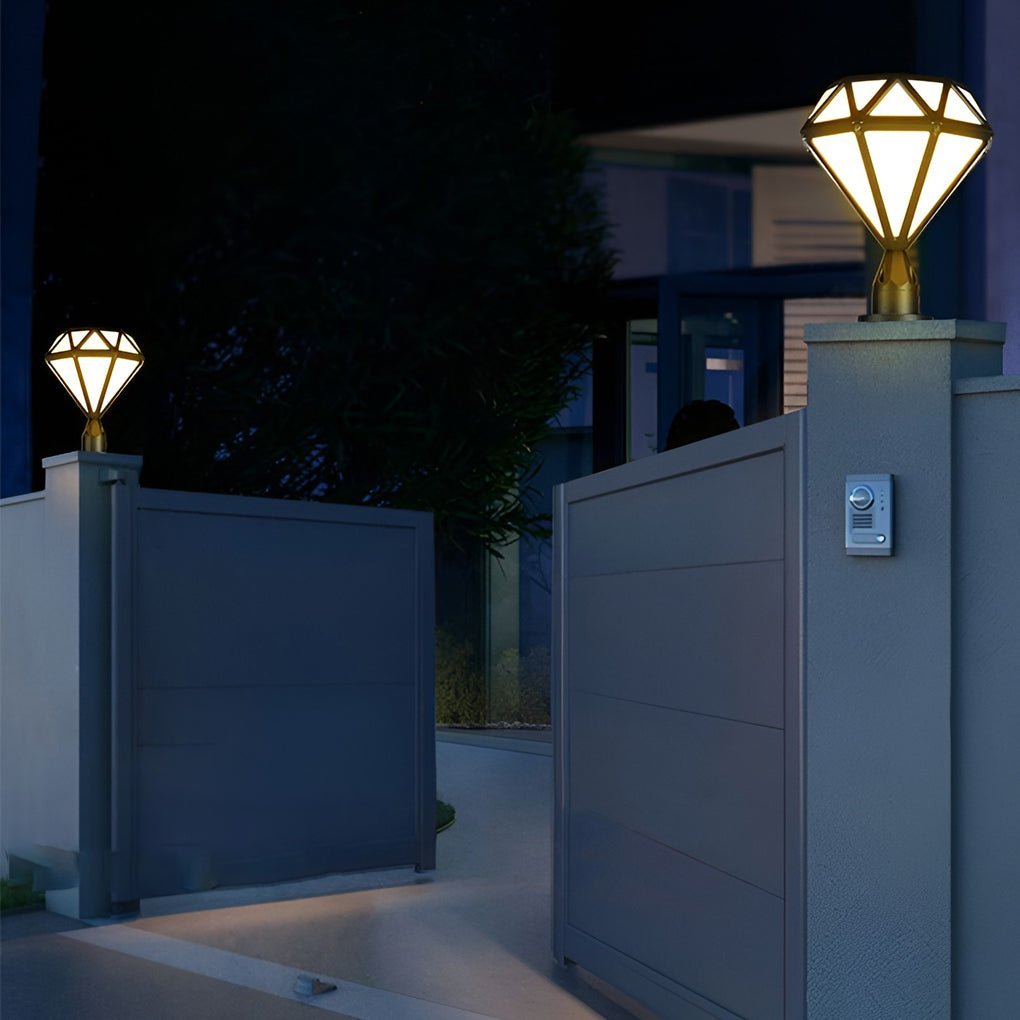 Unique Diamond-shaped LED Post Lights Outdoor Lights Waterproof Fence Post Lights-Lighom