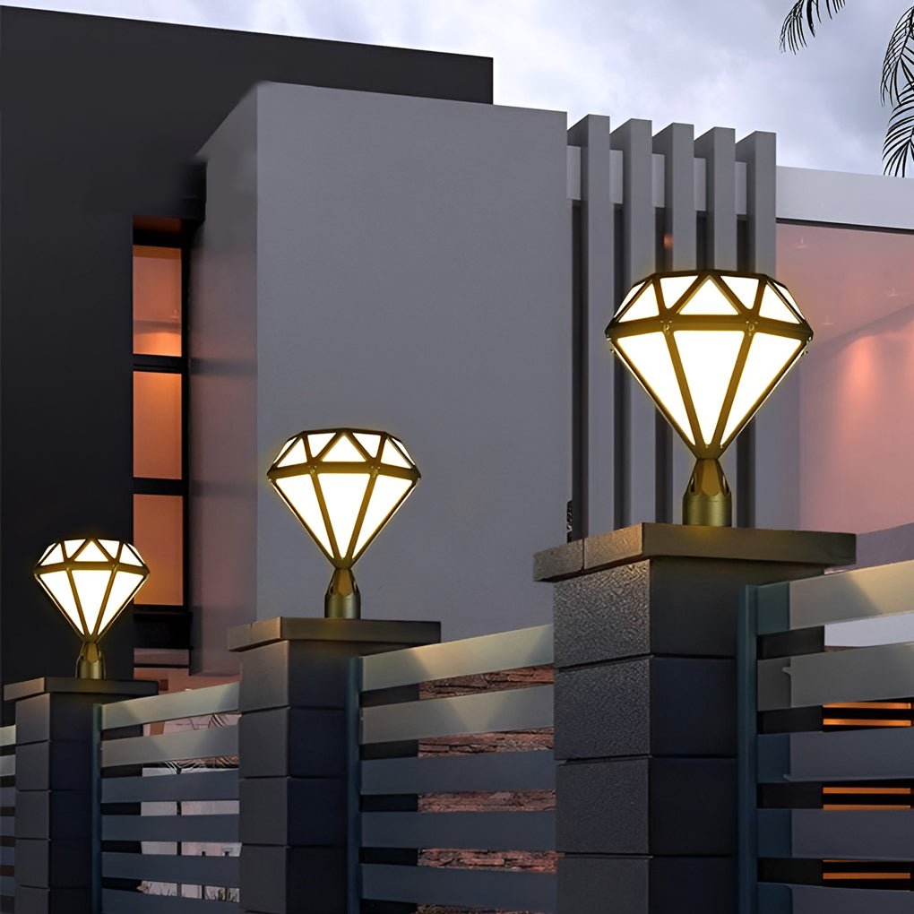 Unique Diamond-shaped LED Post Lights Outdoor Lights Waterproof Fence Post Lights-Lighom