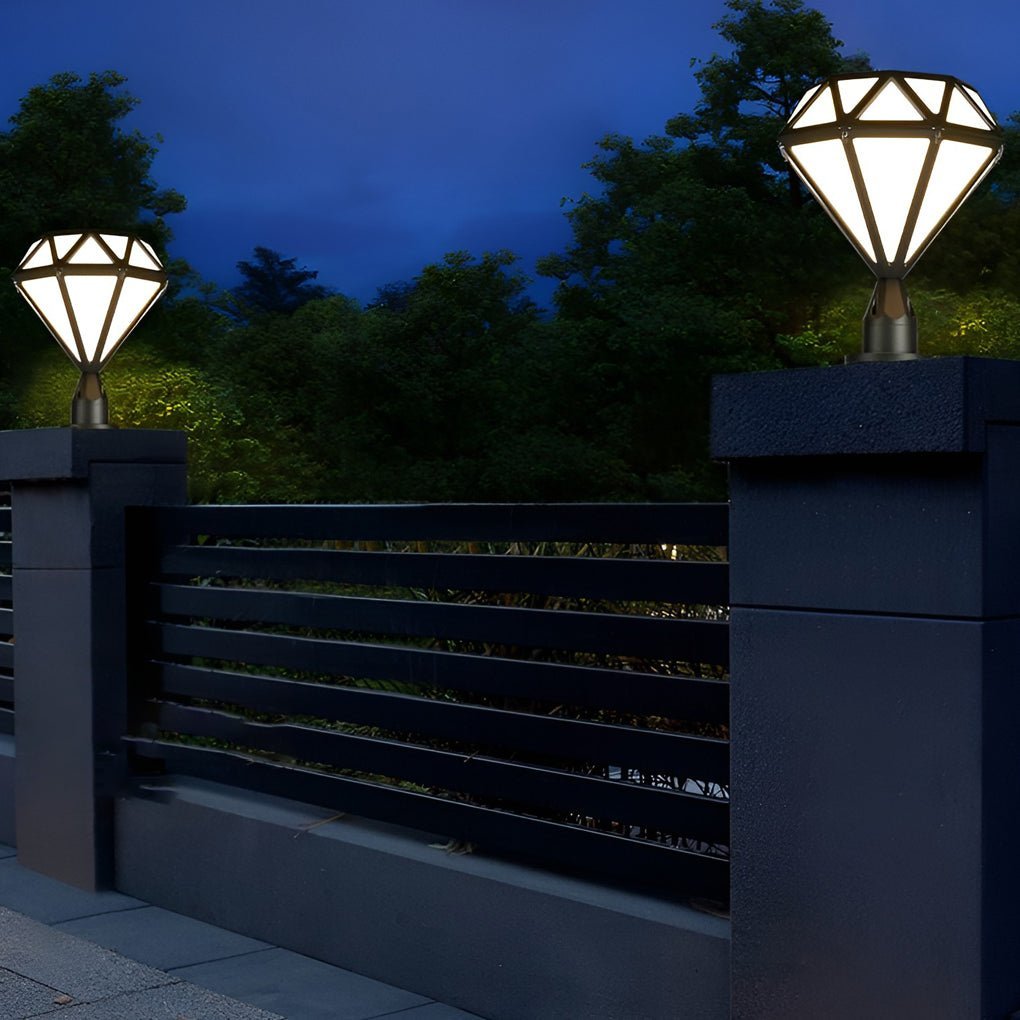 Unique Diamond-shaped LED Post Lights Outdoor Lights Waterproof Fence Post Lights-Lighom