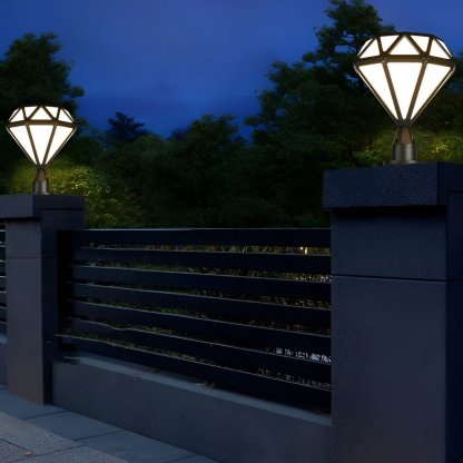 Unique Diamond-shaped LED Post Lights Outdoor Lights Waterproof Fence Post Lights-Lighom