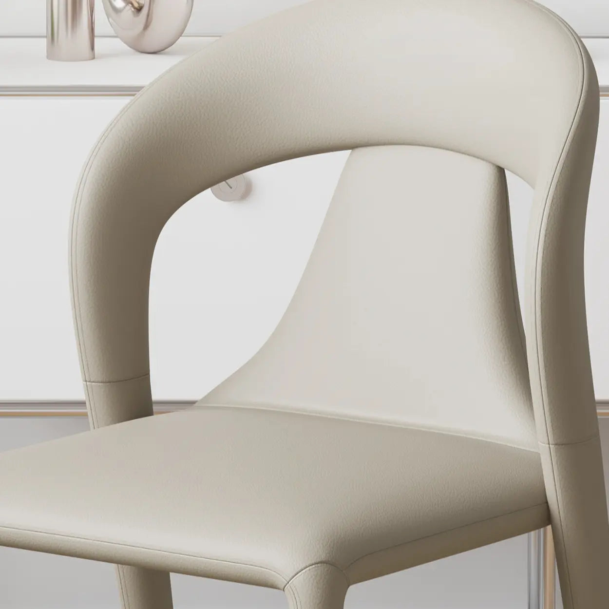 Unique Faux Leather Armless Upholstered Dining Chair