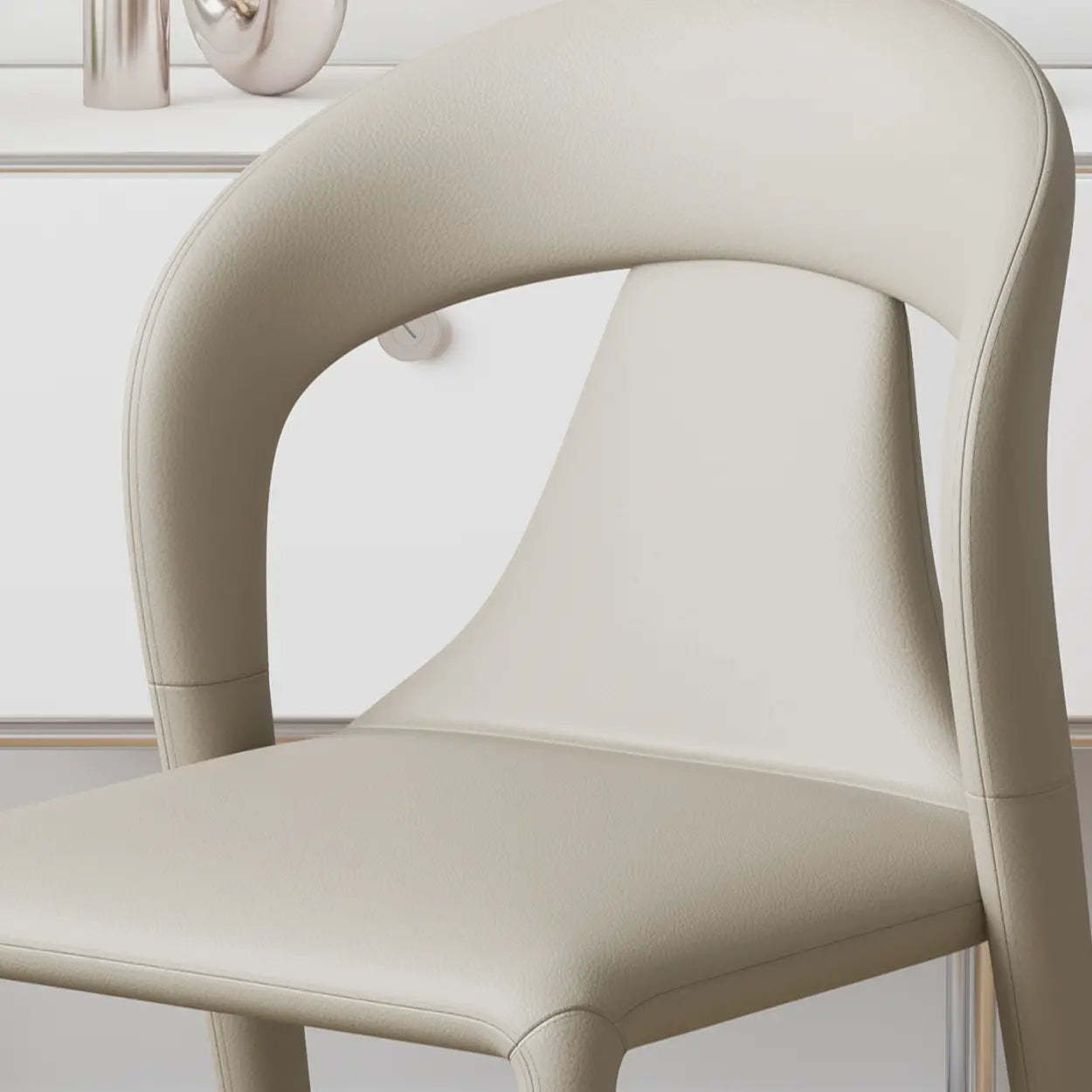 Unique Faux Leather Armless Upholstered Dining Chair