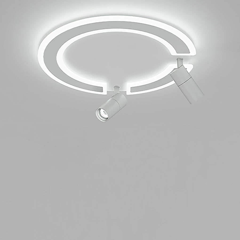 Unique Flush Mount Lighting Circle Shaped Iron Acrylic Light with Spotlight-Lighom