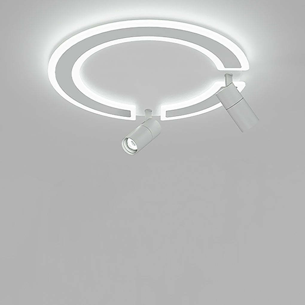 Unique Flush Mount Lighting Circle Shaped Iron Acrylic Light with Spotlight-Lighom