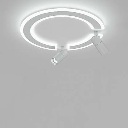 Unique Flush Mount Lighting Circle Shaped Iron Acrylic Light with Spotlight-Lighom