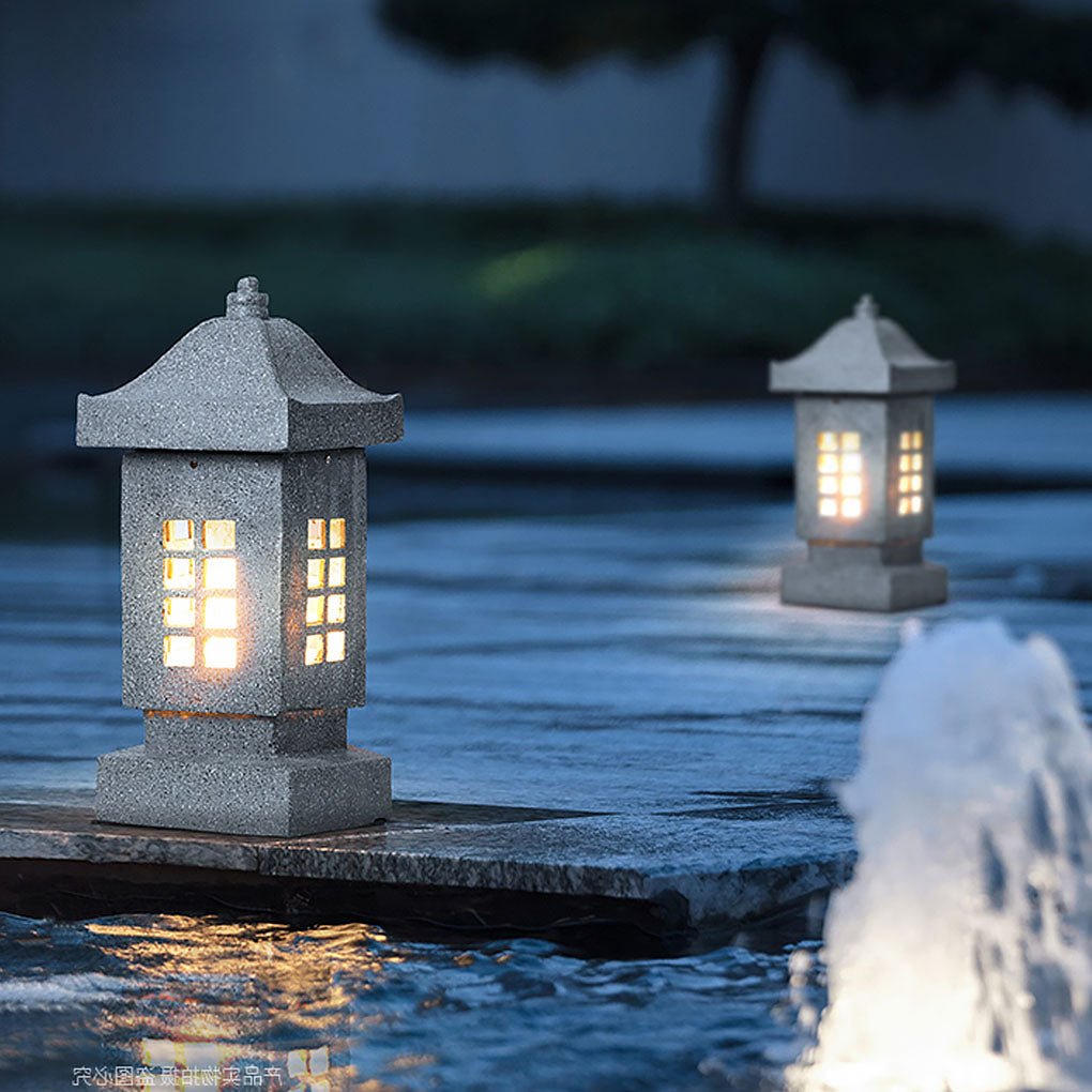 Unique Outdoor Waterproof Imitation Stone Pillar Landscape Lighting Decorative Lamp-Lighom