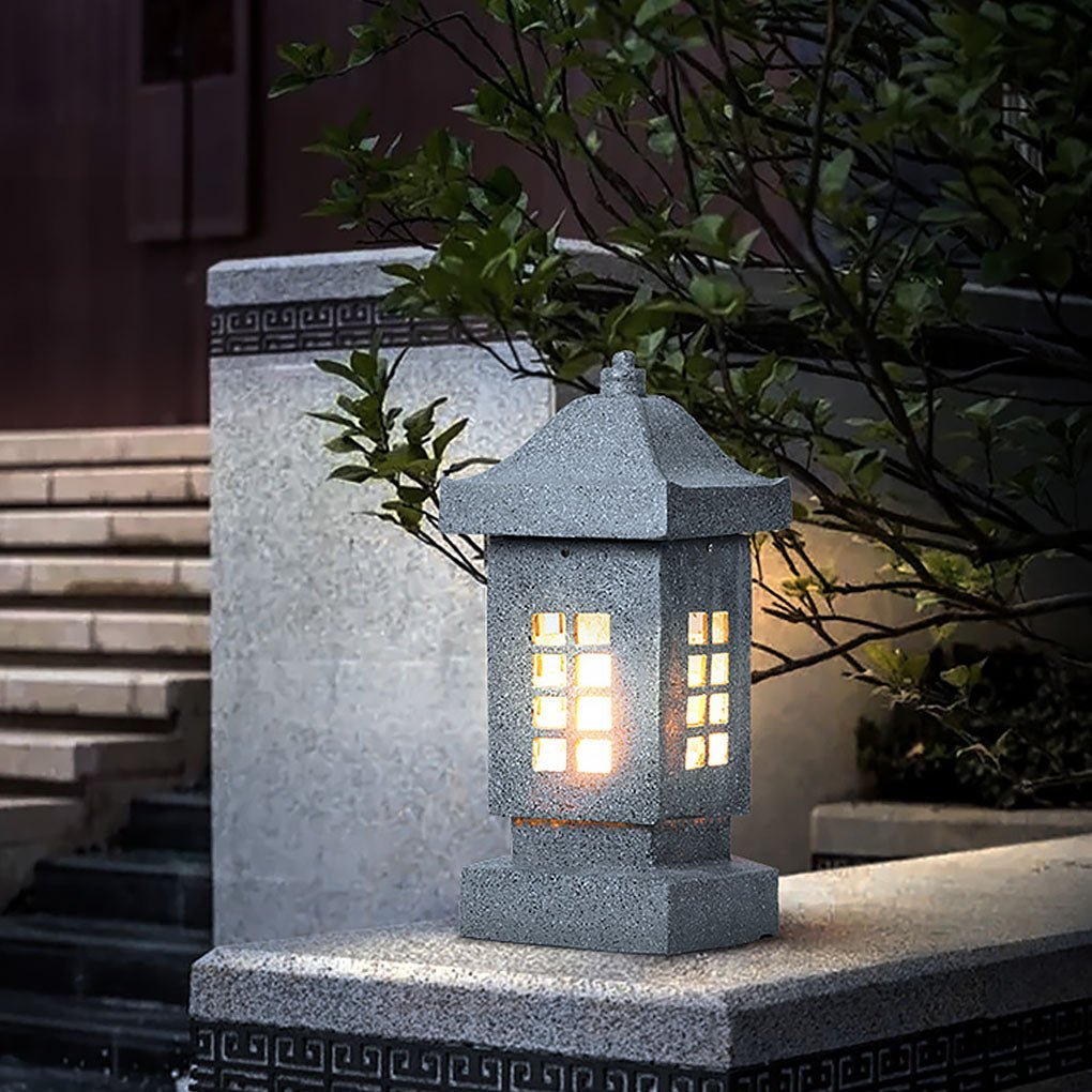 Unique Outdoor Waterproof Imitation Stone Pillar Landscape Lighting Decorative Lamp-Lighom