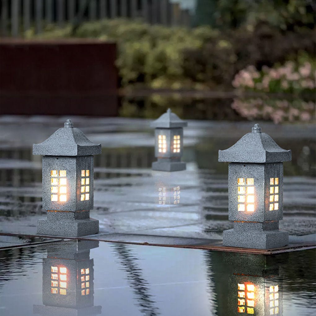 Unique Outdoor Waterproof Imitation Stone Pillar Landscape Lighting Decorative Lamp-Lighom