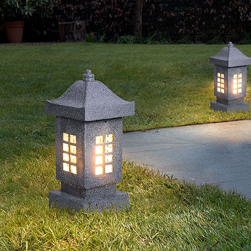 Unique Outdoor Waterproof Imitation Stone Pillar Landscape Lighting Decorative Lamp-Lighom