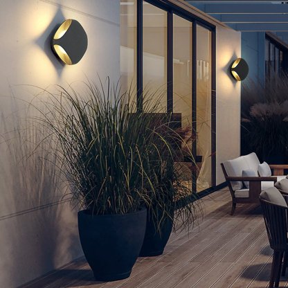 Square LED Waterproof Black Modern Outdoor Wall Lights Fence Post Lights-Lighom