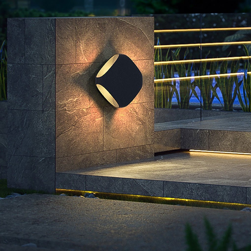 Square LED Waterproof Black Modern Outdoor Wall Lights Fence Post Lights-Lighom
