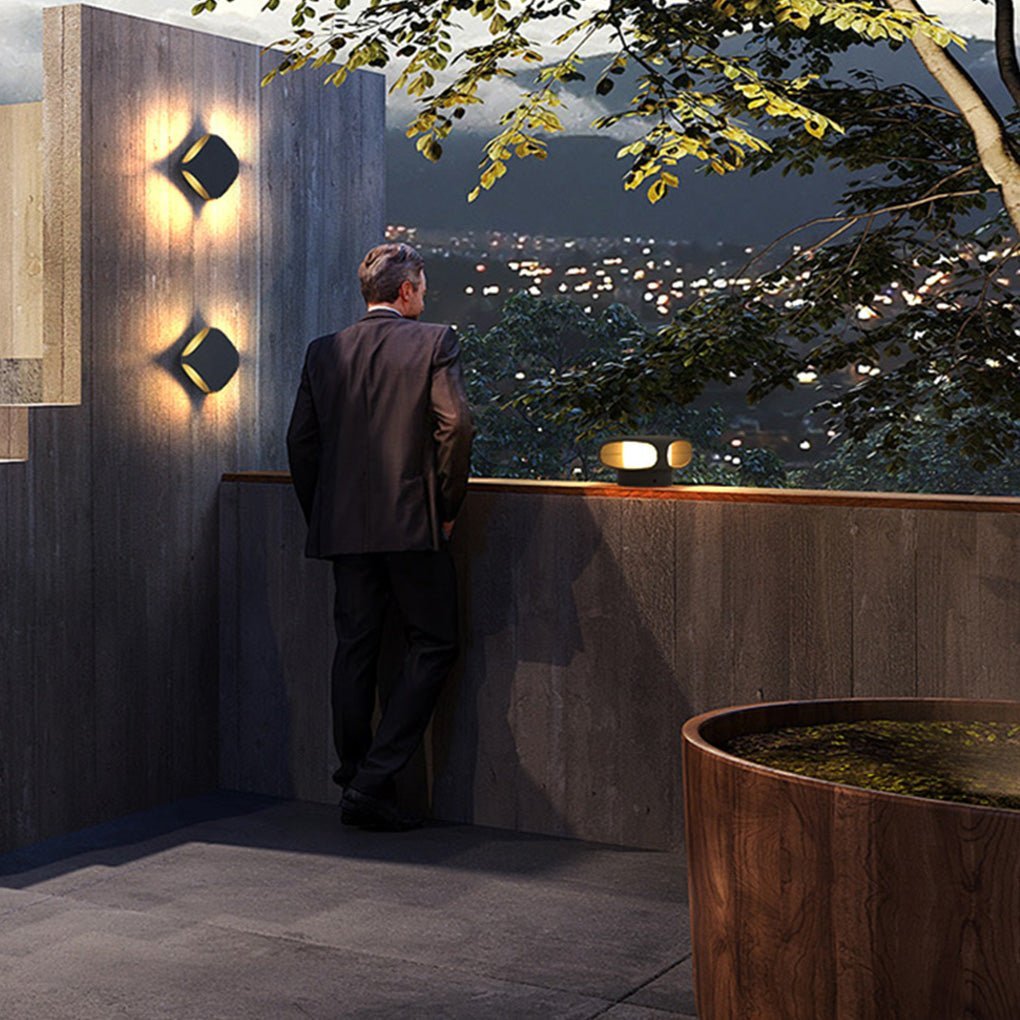Square LED Waterproof Black Modern Outdoor Wall Lights Fence Post Lights-Lighom