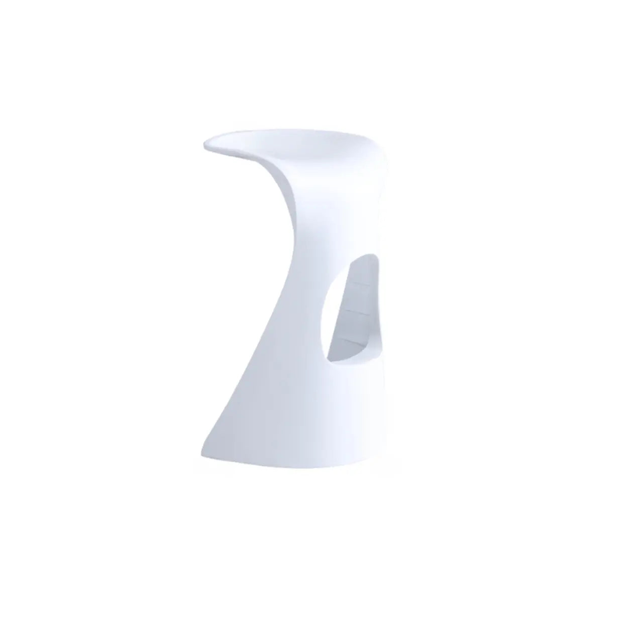 Stackable Curved Saddle Backless Bar Stool — White