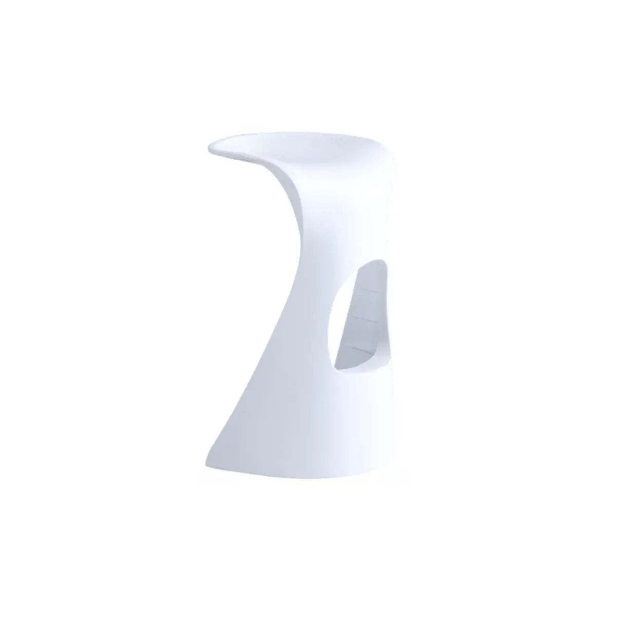 Stackable Curved Saddle Backless Bar Stool — White