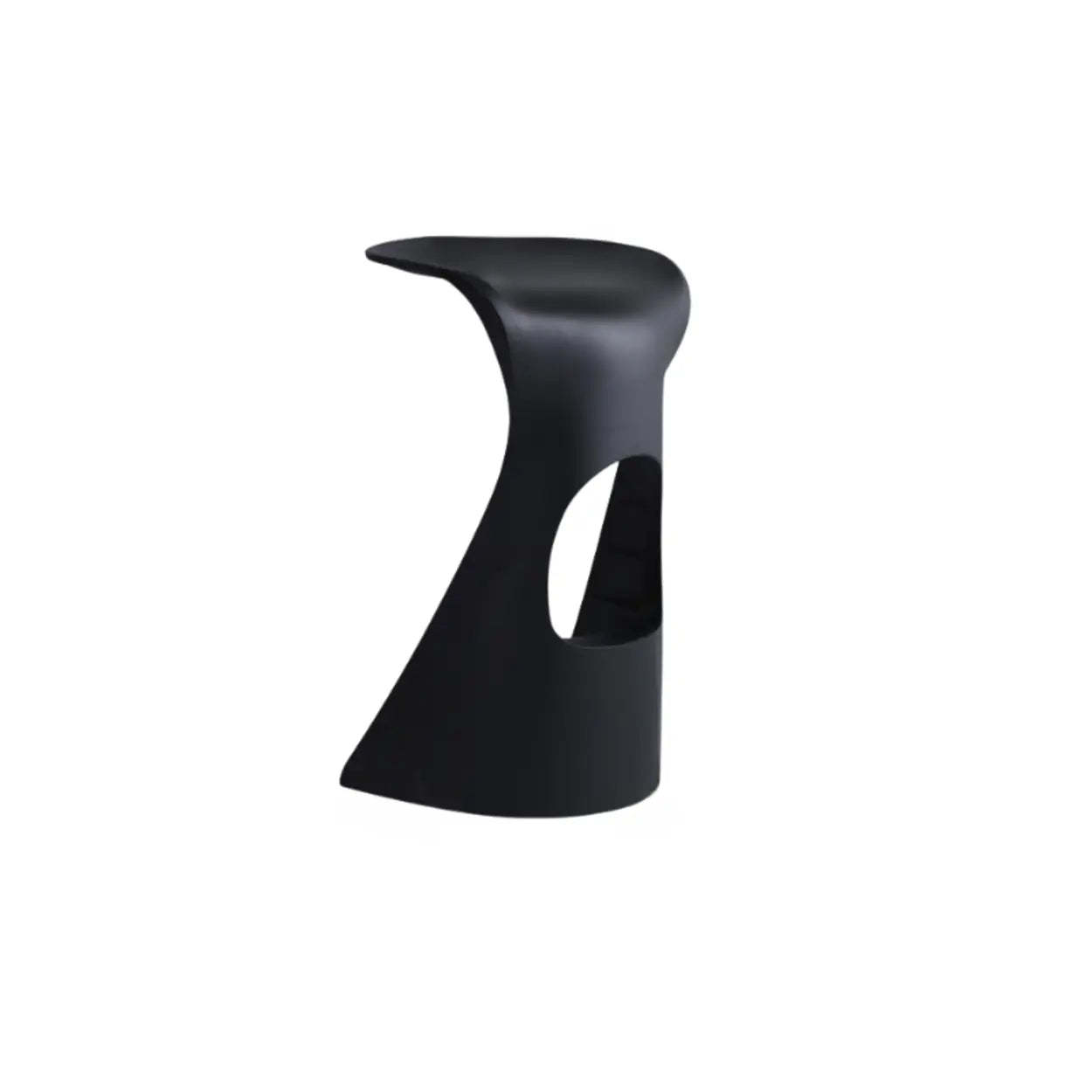 Modern curved saddle black acrylic bar & counter stools, Lighom